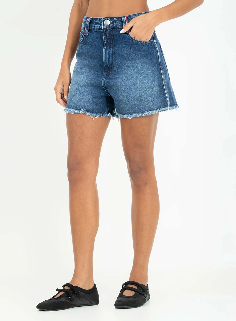 Short Jeans Regular Alta Índigo 4