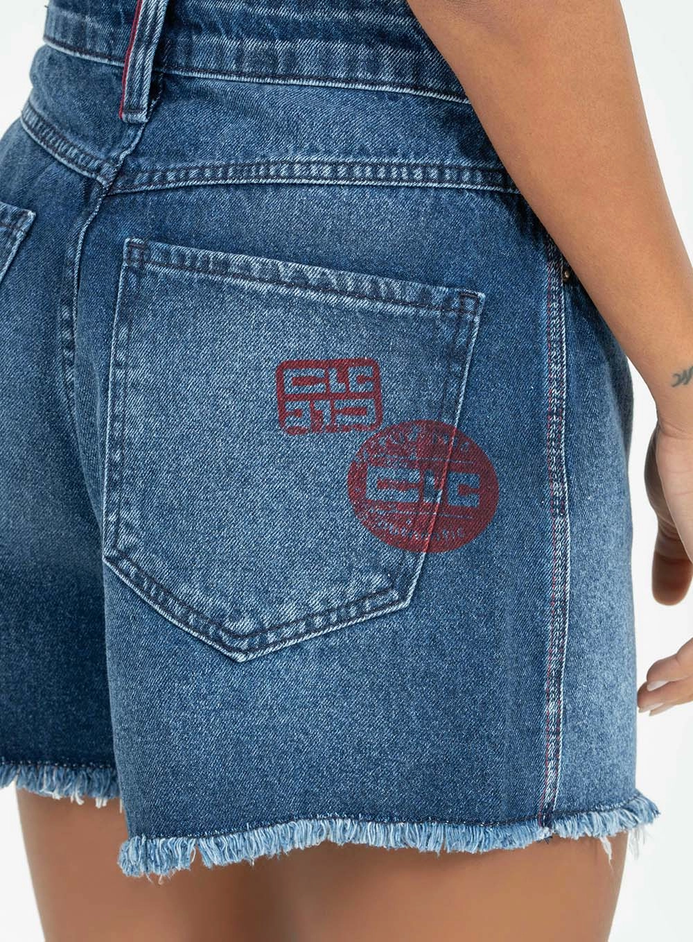 Short Jeans Regular Alta Índigo 5
