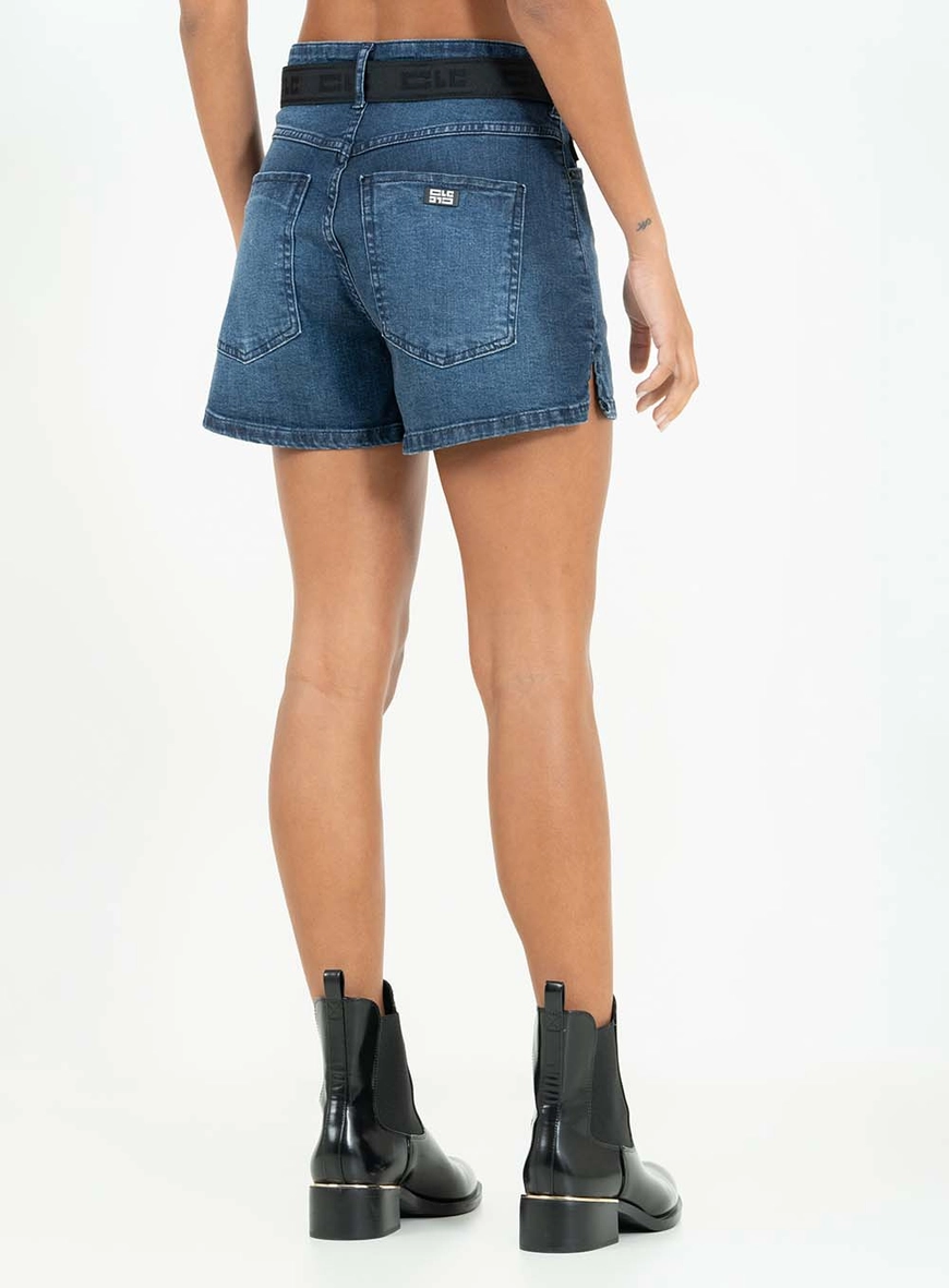 Short Jeans Slim Com Cinto Índigo 4