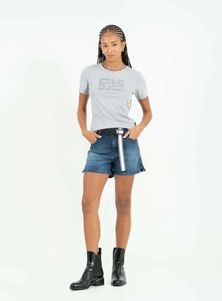 Short Jeans Slim Com Cinto