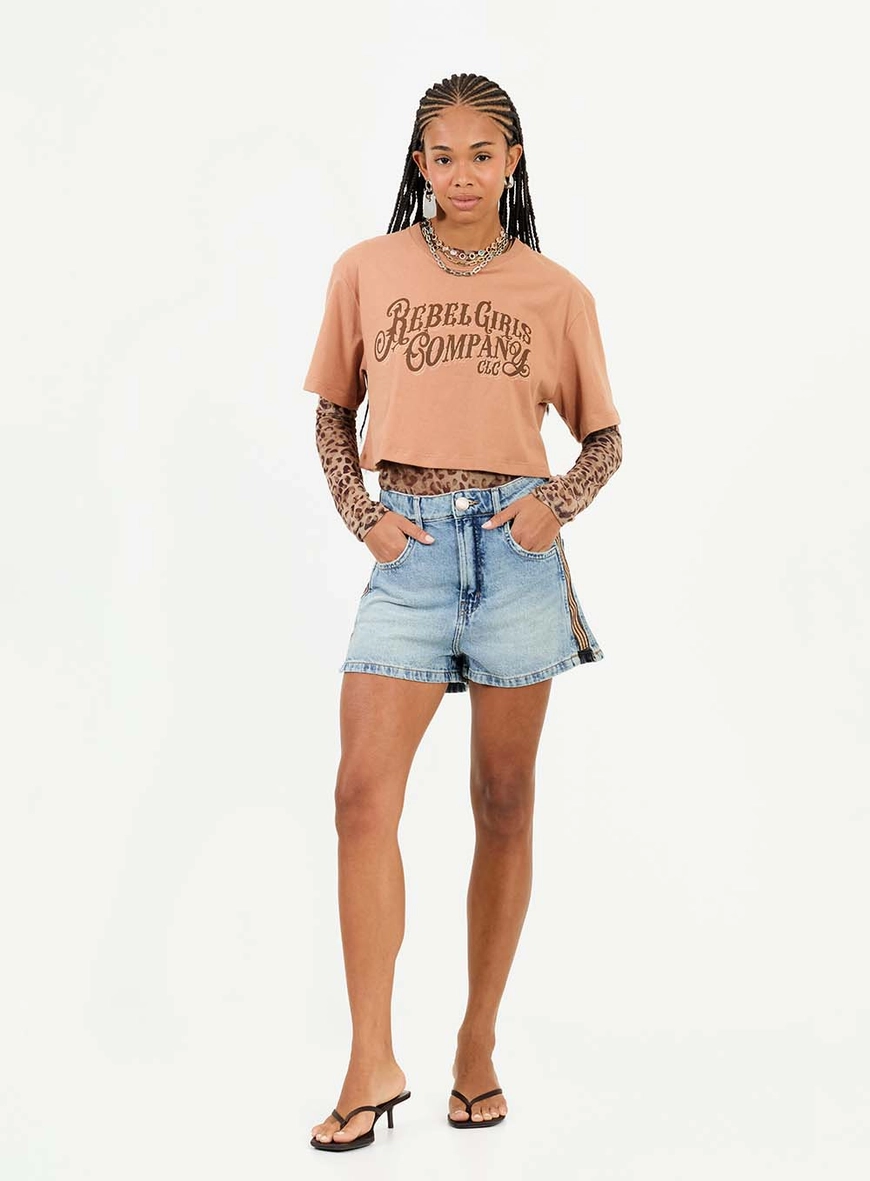 Short Jeans Regular Alta Índigo 1