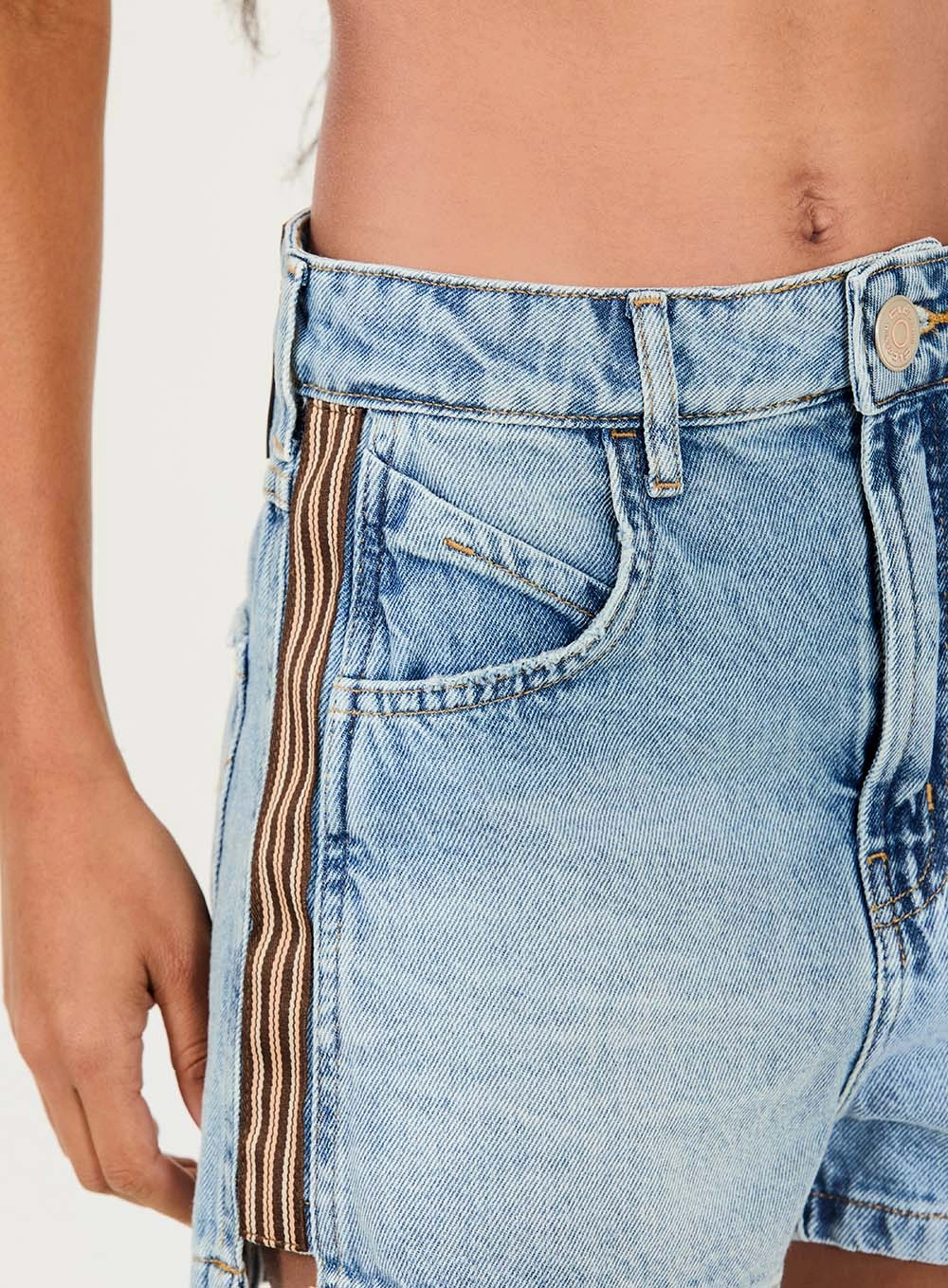 Short Jeans Regular Alta Índigo 5