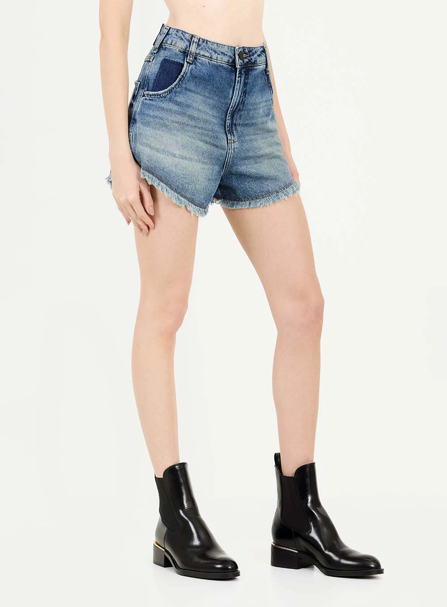 Short Jeans Trapeze Alta Índigo 3