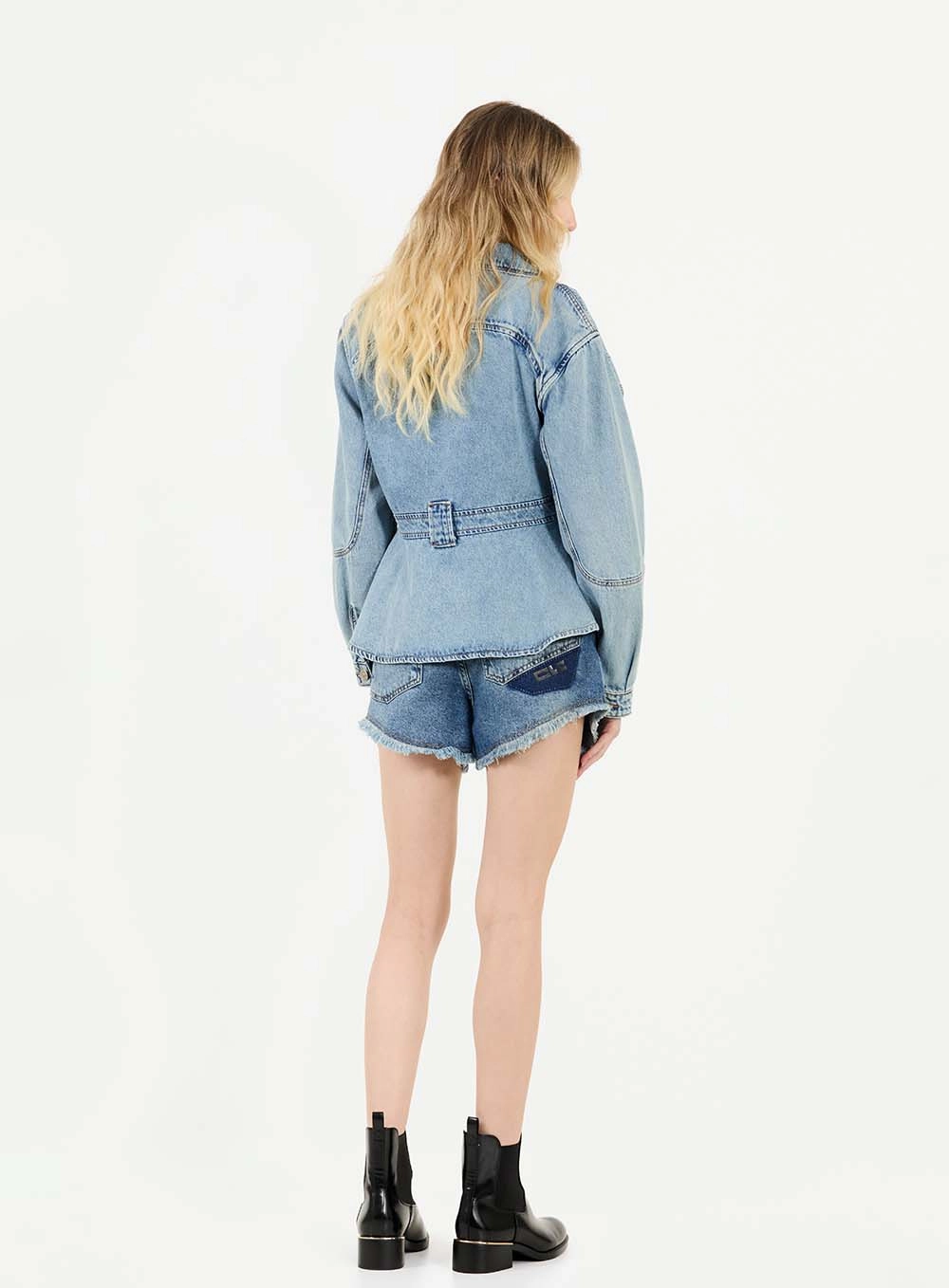 Short Jeans Trapeze Alta Índigo 2
