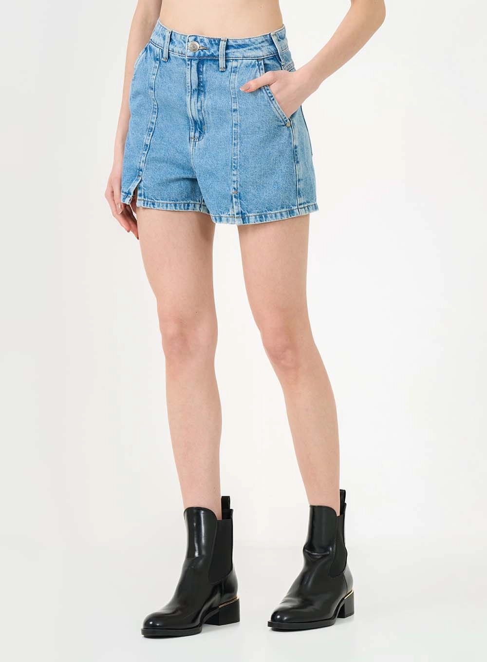Short Jeans Regular Alta Índigo 3