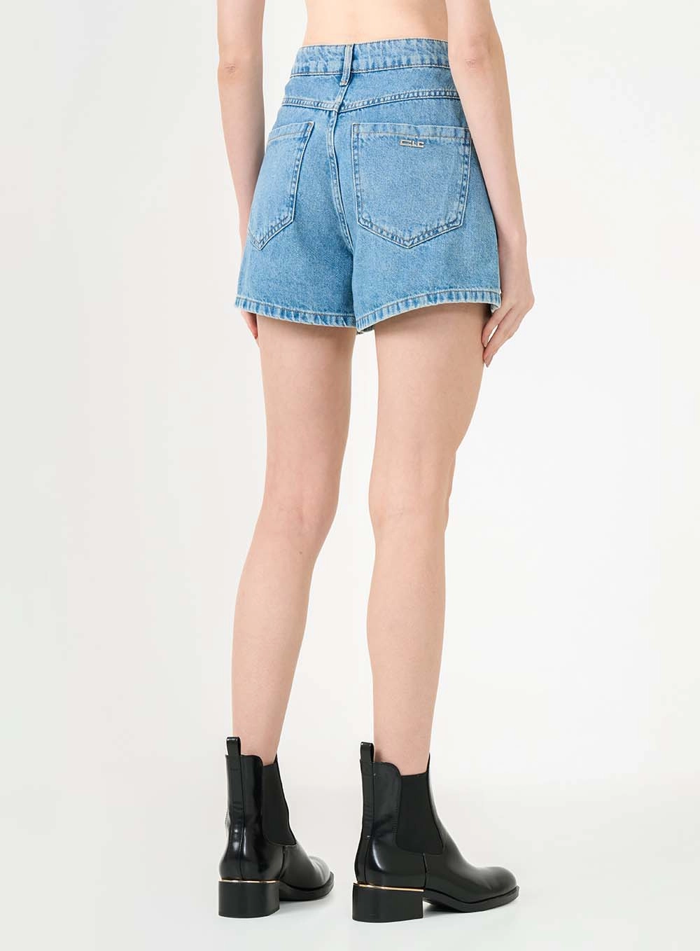 Short Jeans Regular Alta Índigo 4