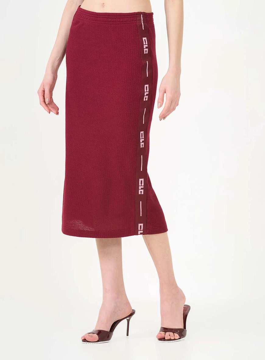 Saia Midi Tricot Comfort Bordô 3