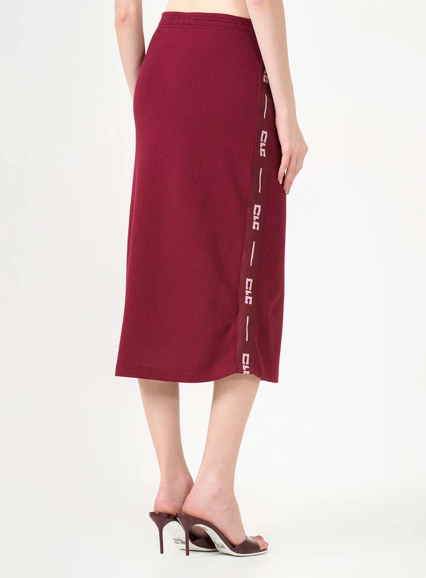 Saia Midi Tricot Comfort Bordô 4