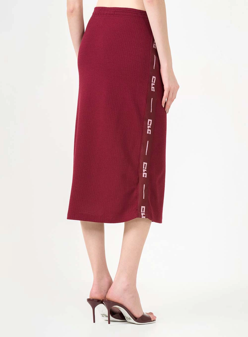 Saia Midi Tricot Comfort Bordô 4