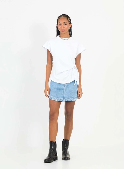 Saia Jeans Com Aplicação