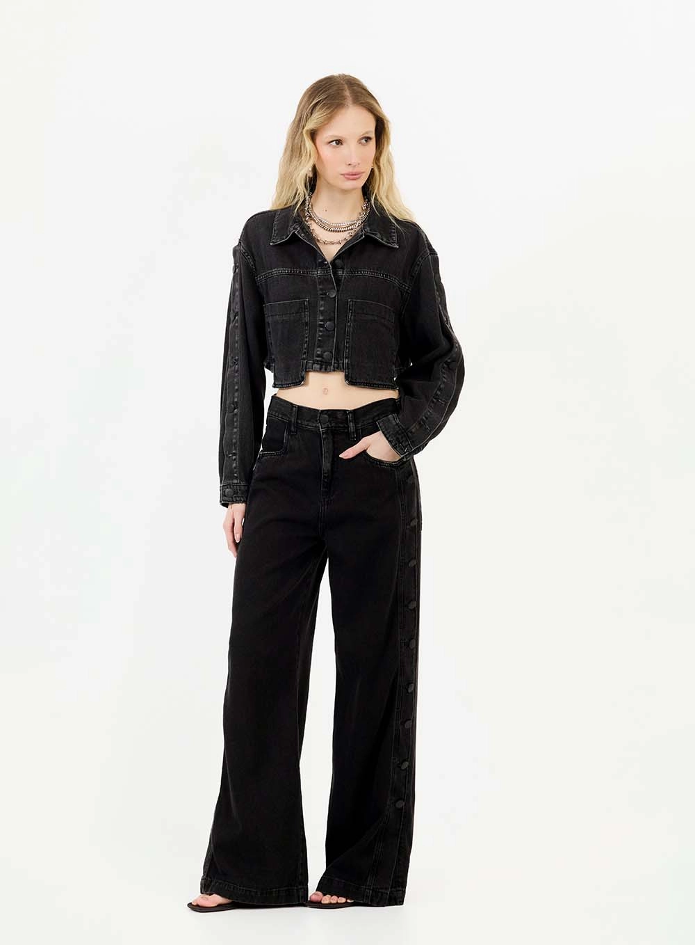 Camisa Jeans Indigo Preto 5