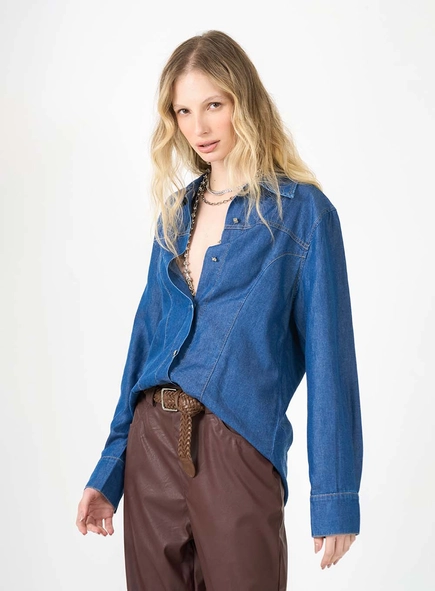 Camisa Jeans Alfaiataria