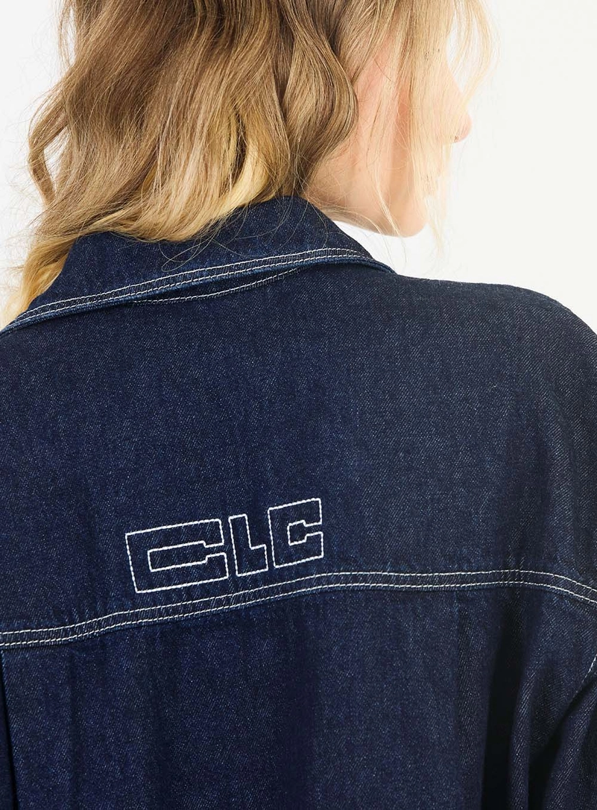 Camisa Jeans Oversized Boxy Índigo 4