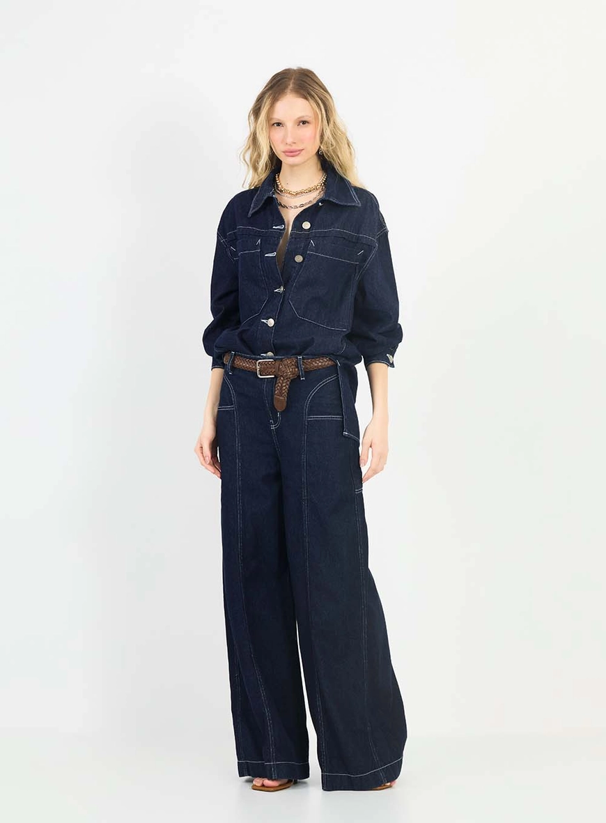 Camisa Jeans Oversized Boxy Índigo 5