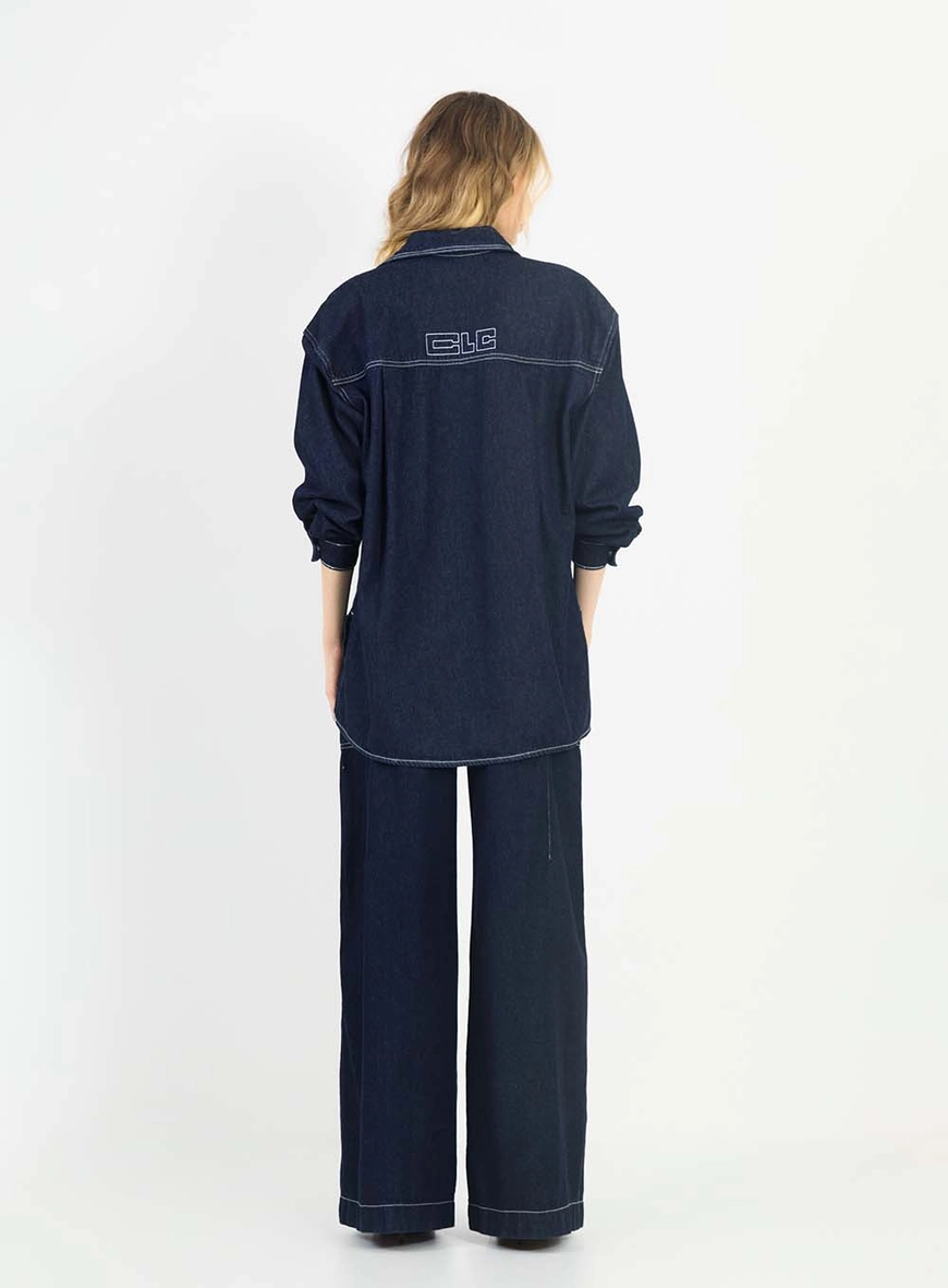 Camisa Jeans Oversized Boxy Índigo 6