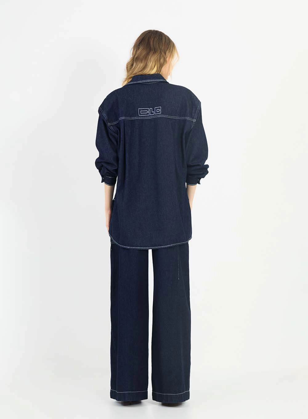 Camisa Jeans Oversized Boxy Índigo 6