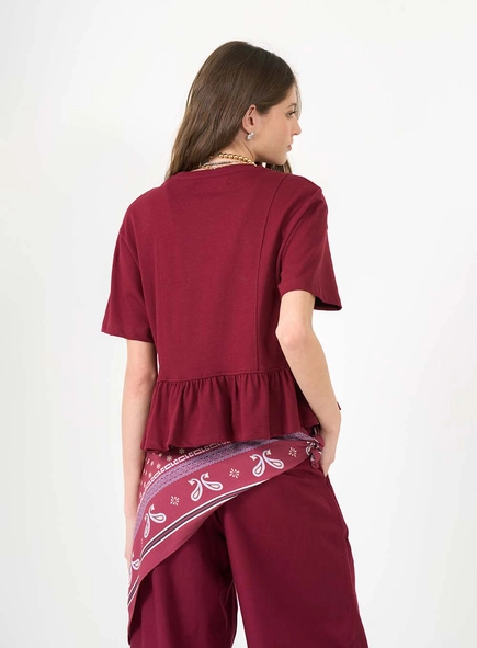 Camiseta Feminina Boy Básica Com Babados