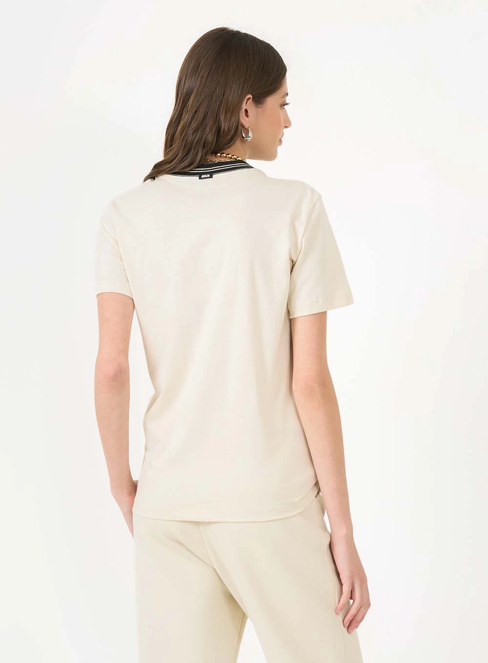 Camiseta Feminina Regular Estampada Bege Italian 2