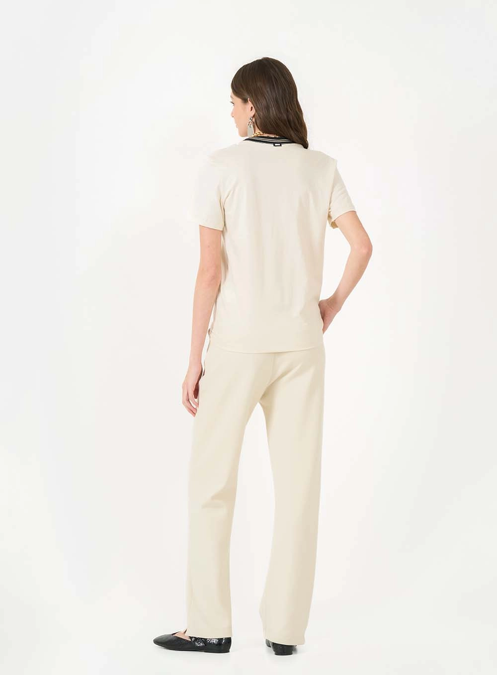 Camiseta Feminina Regular Estampada Bege Italian 4