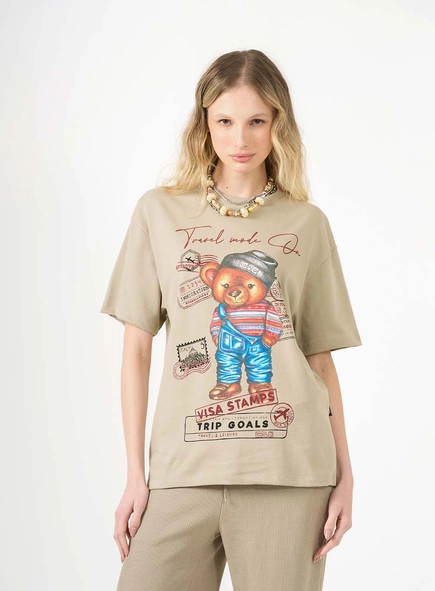Camiseta Básica Oversized Estampada