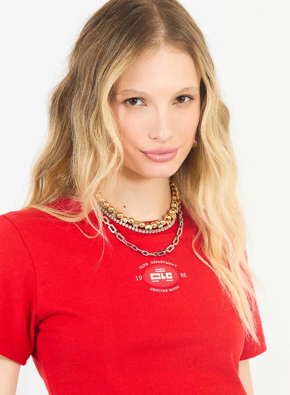 Camiseta Feminina Slim Vermelho 3