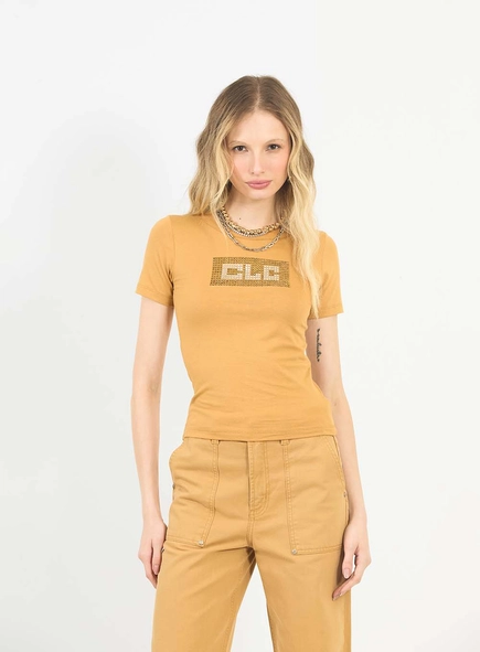 Camiseta Baby Look Com Aplicação