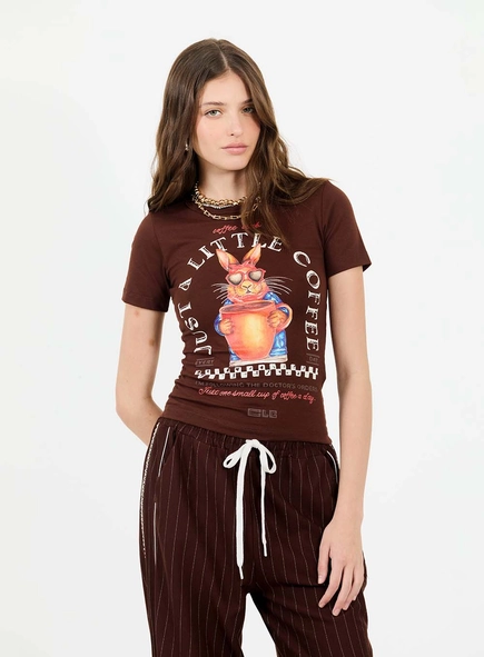 Camiseta Baby Look Estampada Manga Curta
