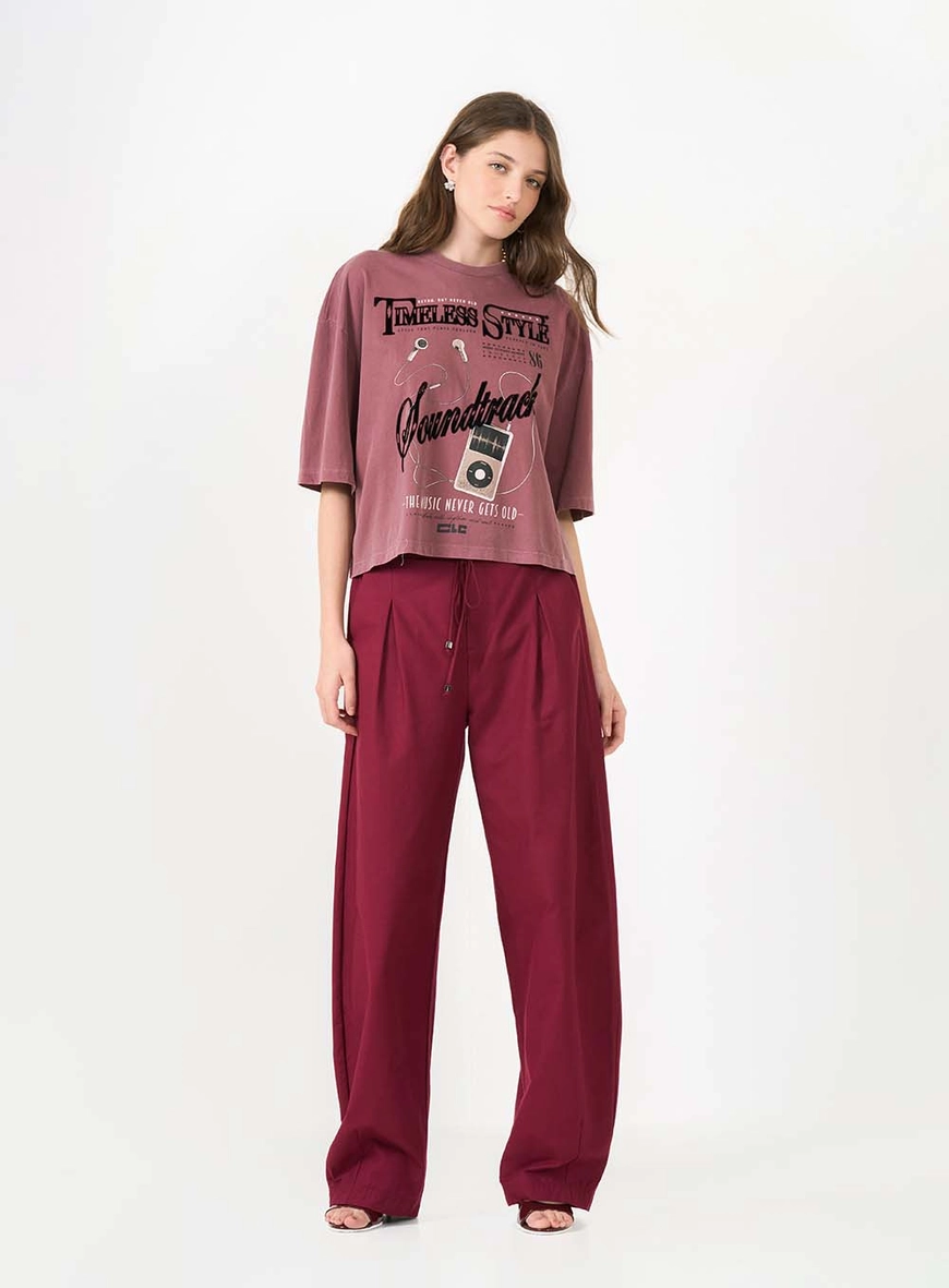 Camiseta Estampada Bordô 3