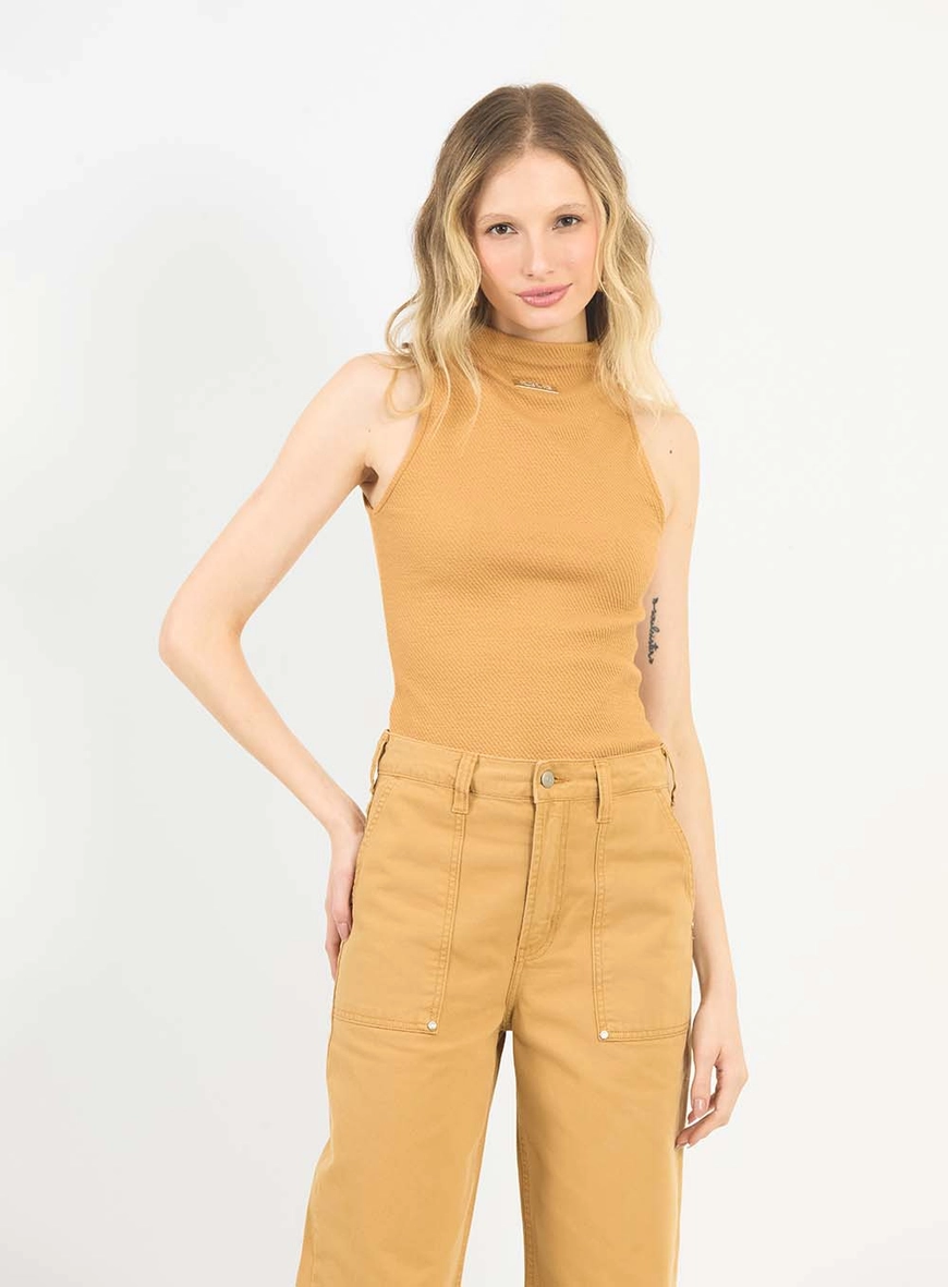 Blusa Small Gola Alta Marrom 1