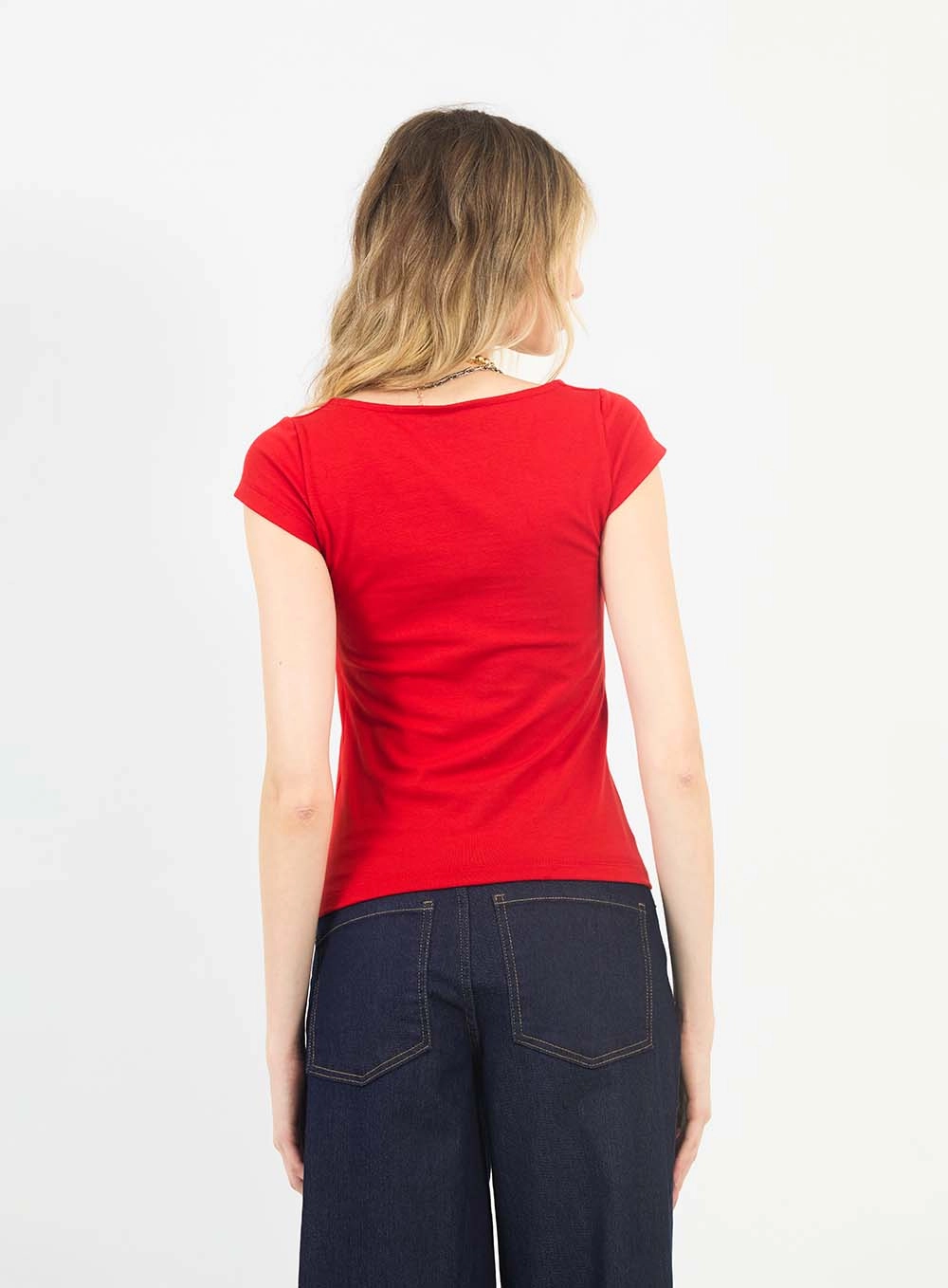 Blusa Slim Manga Curta Vermelho 2