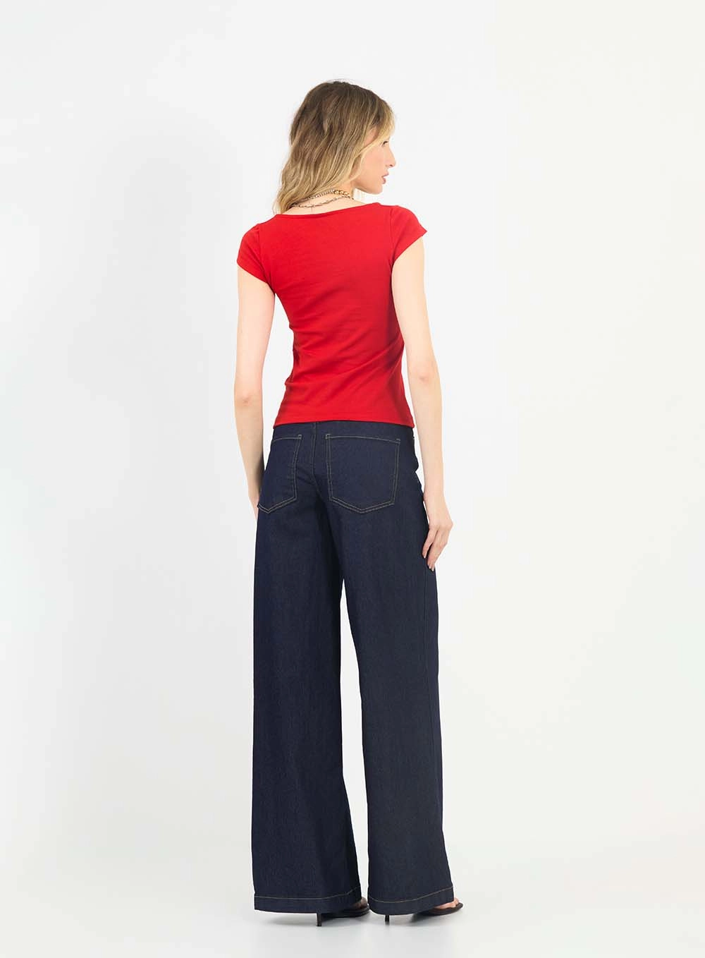 Blusa Slim Manga Curta Vermelho 4
