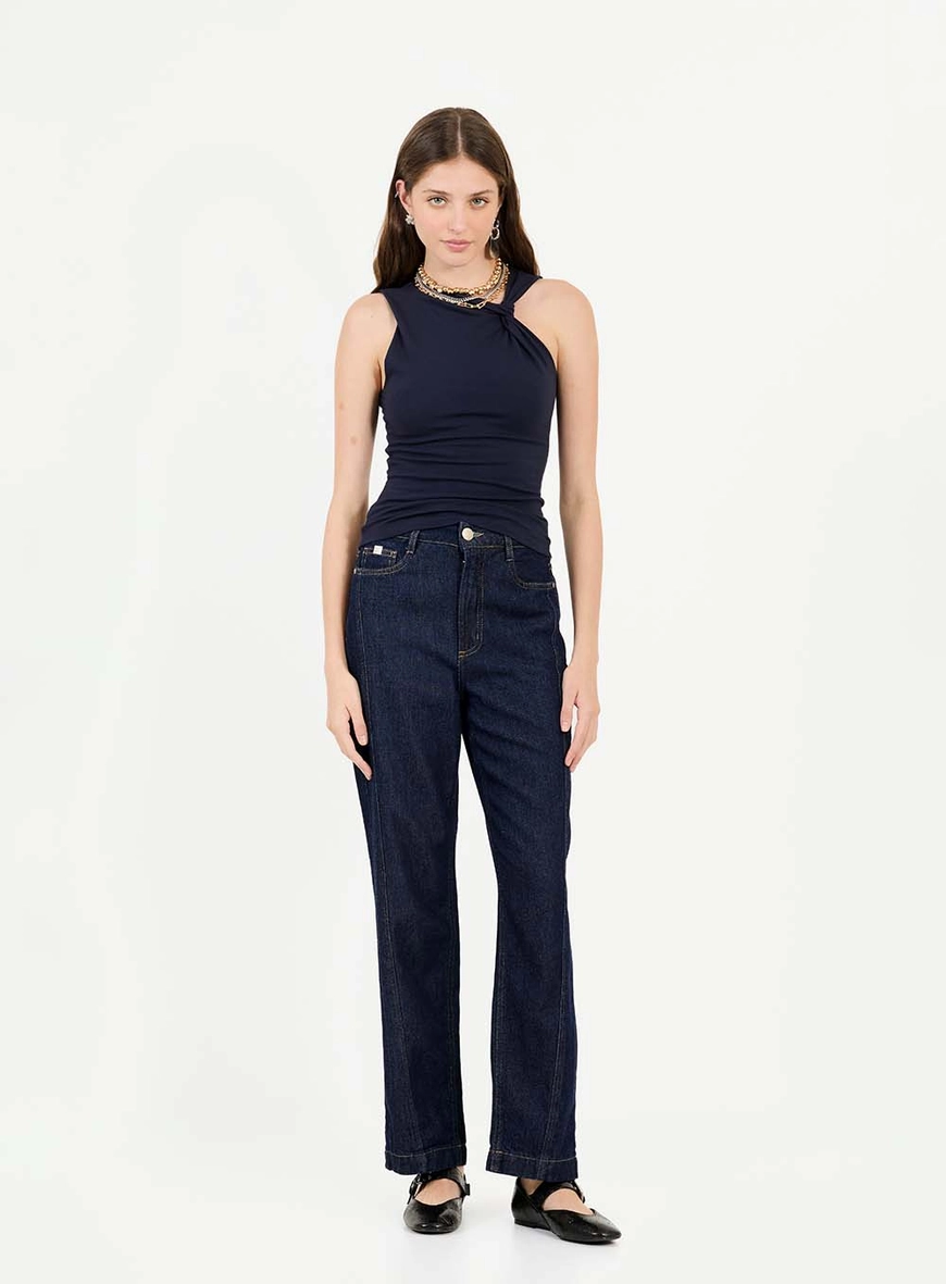 Blusa Slim Com Torção Azul 3