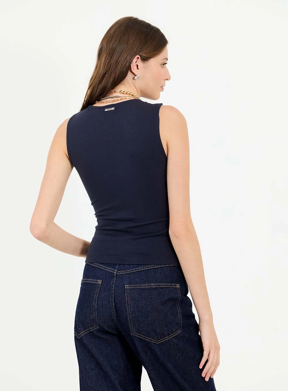 Blusa Slim Com Torção Azul 2