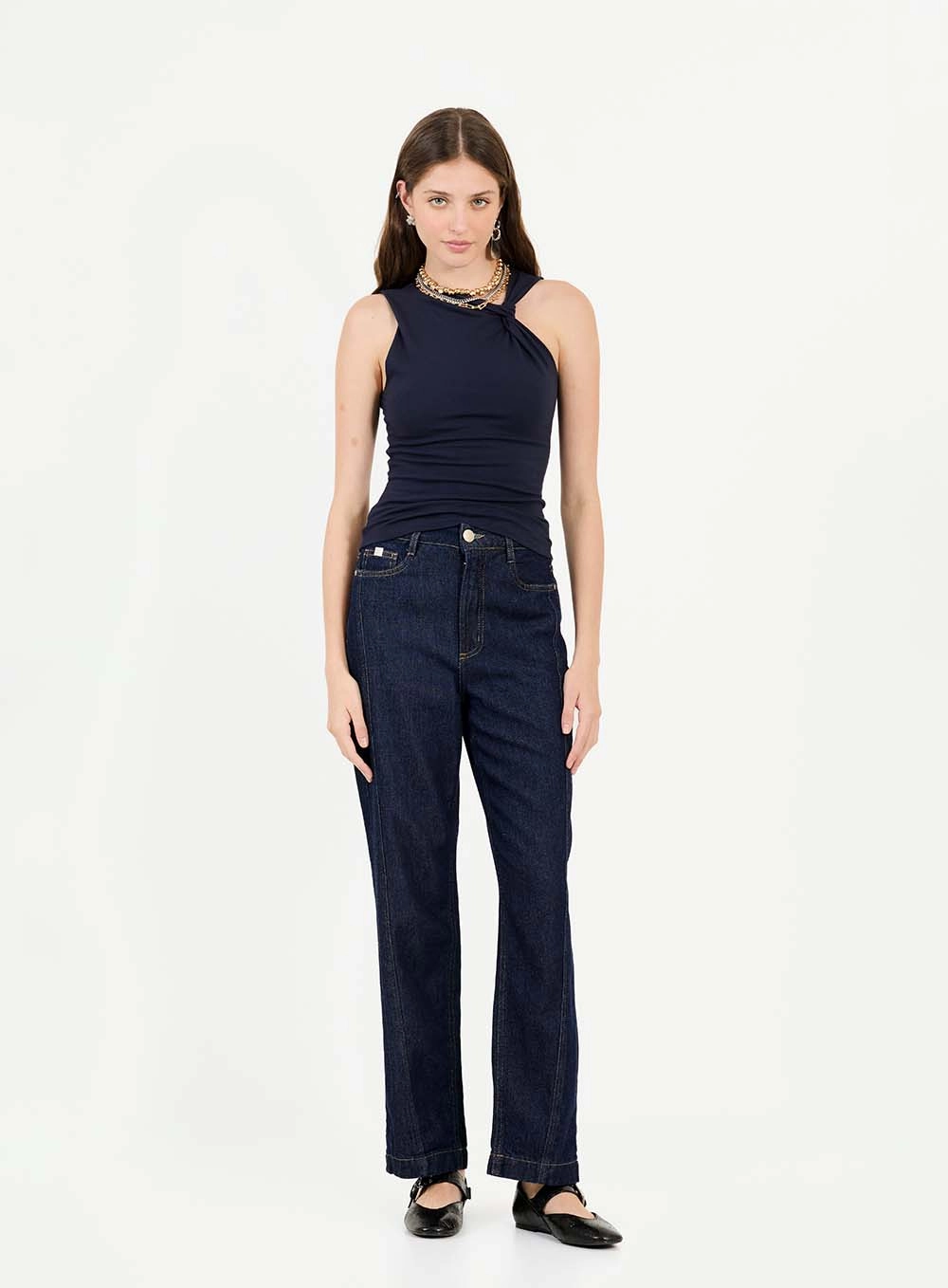 Blusa Slim Com Torção Azul 3