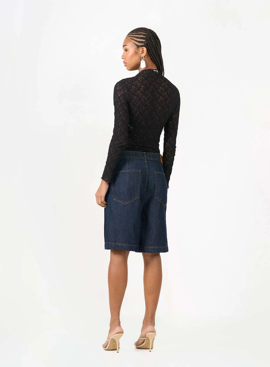 Blusa De Renda Small De Manga Longa Preto 4
