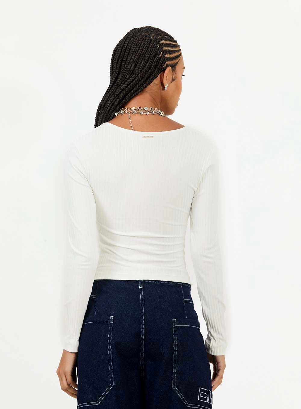 Blusa Slim Canelada Com Transpasse Manga Longa Off Shell 2