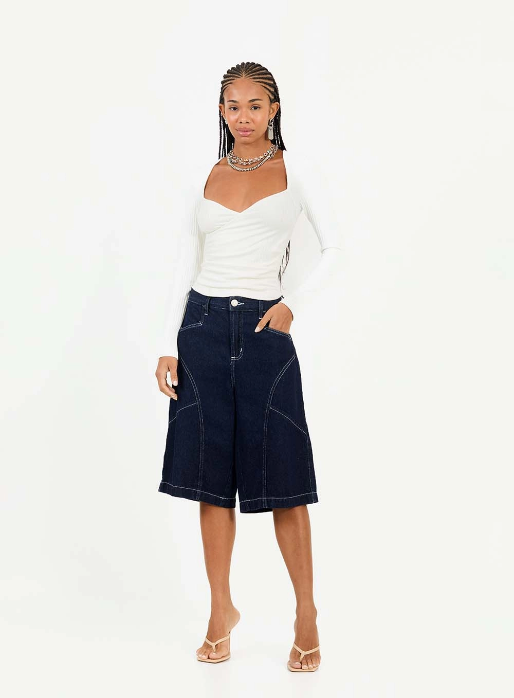 Blusa Slim Canelada Com Transpasse Manga Longa Off Shell 3