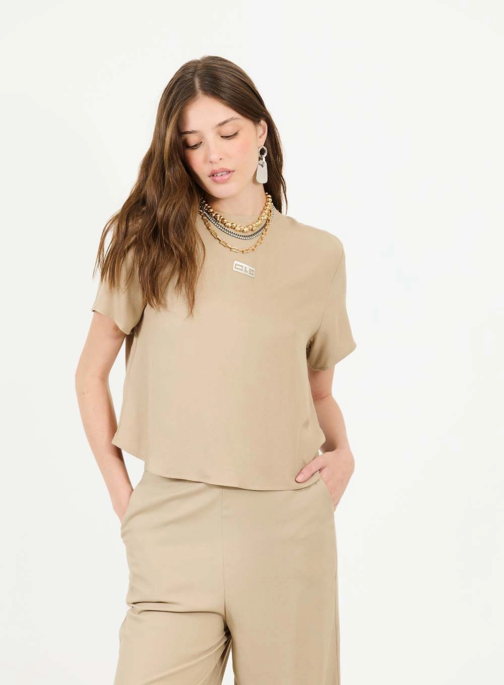 Blusa Solta Comfort Bege 1