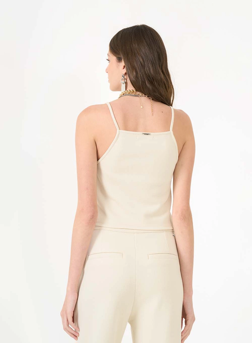 Blusa Slim Com Botões Frontais Bege Italian 2