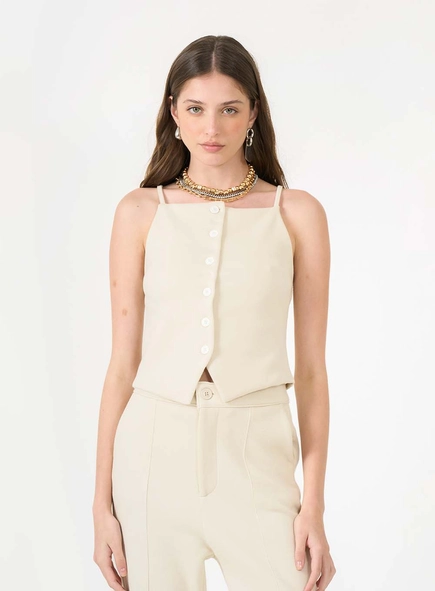 Blusa Slim Com Botões Frontais