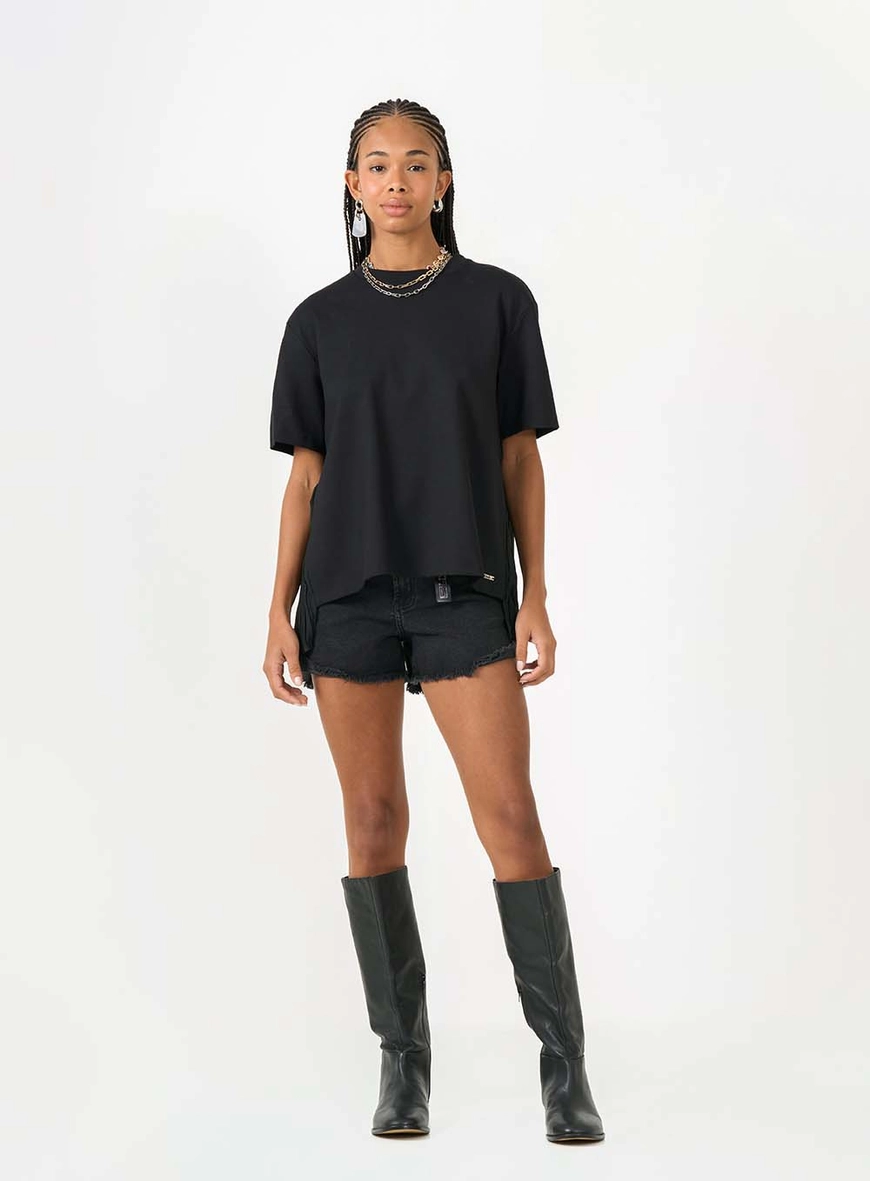 Blusa Detalhe Plissado Preto 3