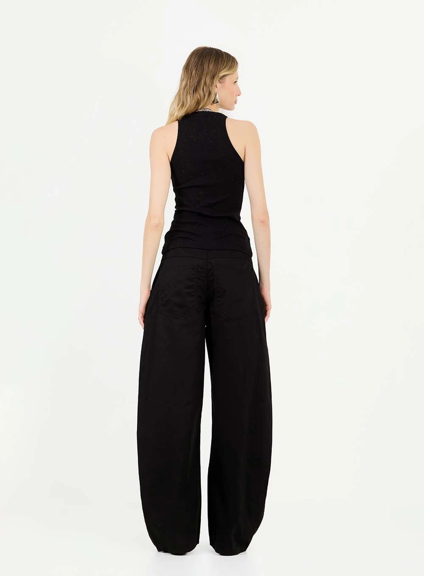 Regata Slim Canelada Com Detalhe Em Glitter Preto 5