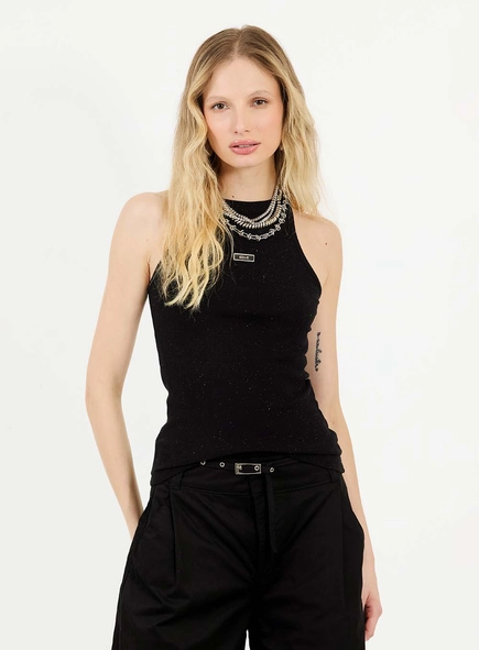 Regata Slim Canelada Com Detalhe Em Glitter