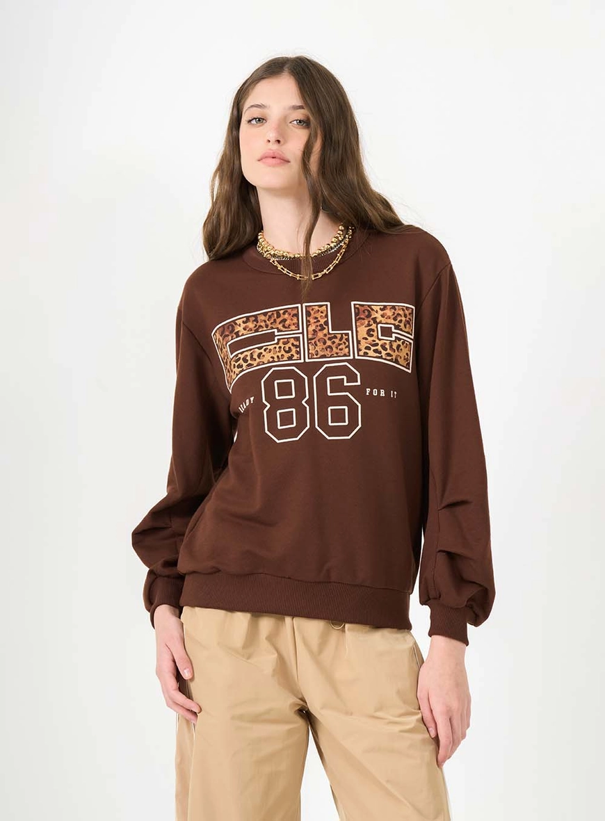 Blusão Moletom Boy Estampado Marrom 1