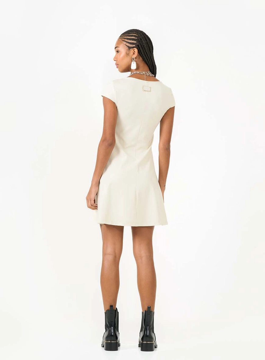 Vestido Curto Godê Comfort Bege Italian 2