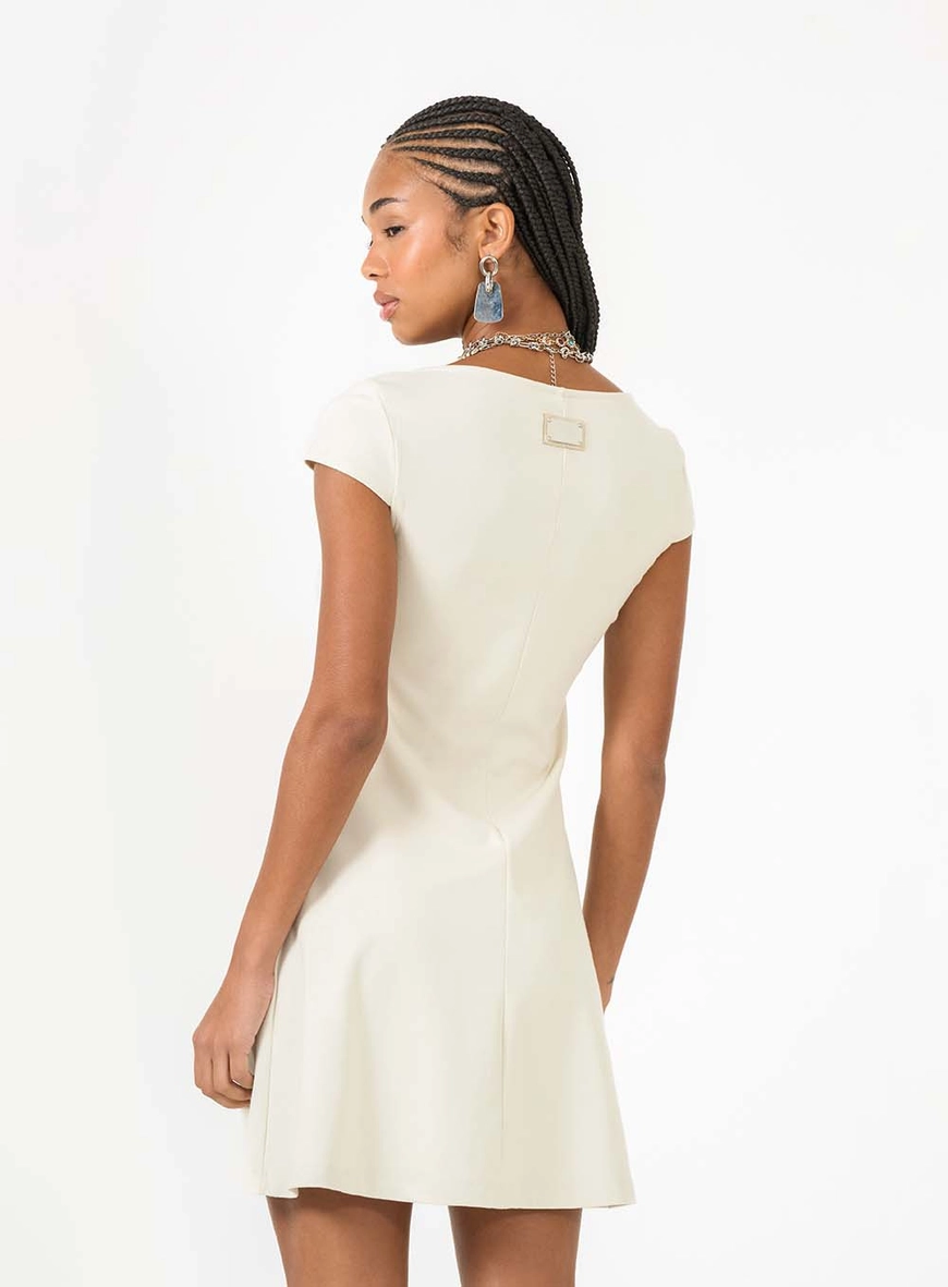 Vestido Curto Godê Comfort Bege Italian 4