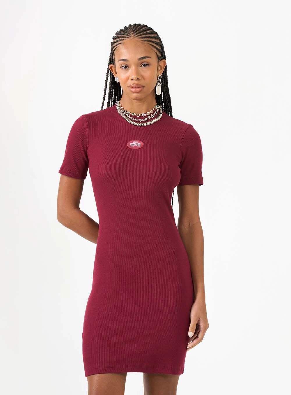 Vestido Curto Small Canelado Bordô 3