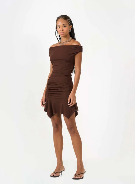 Vestido Curto Slim Com Franzido