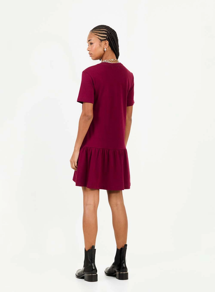 Vestido Estilo Camiseta Boy Bordô 2