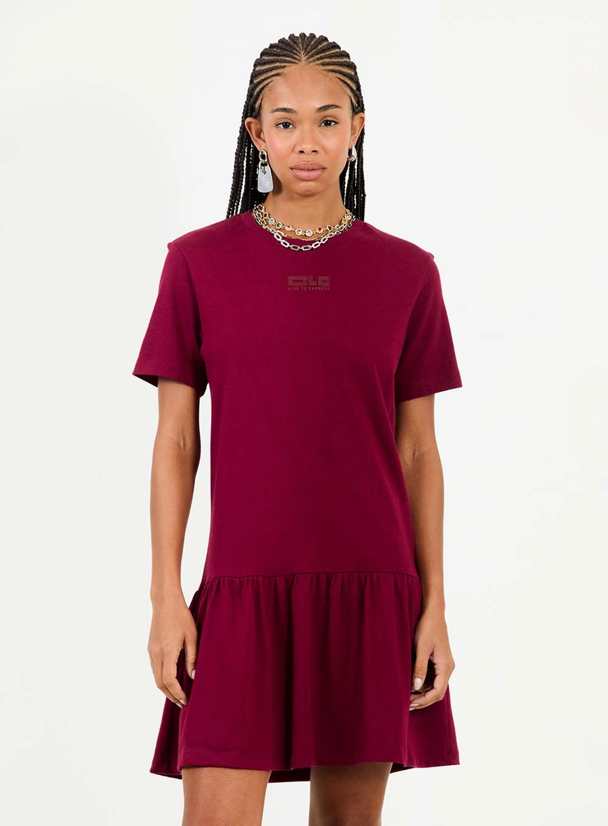 Vestido Estilo Camiseta Boy Bordô 3